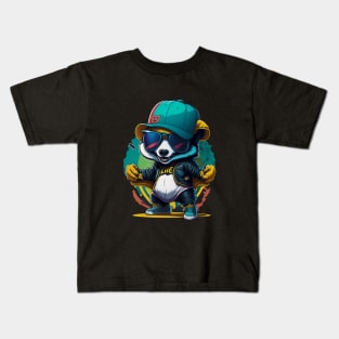 cute panda hip-hop Kids T-Shirt